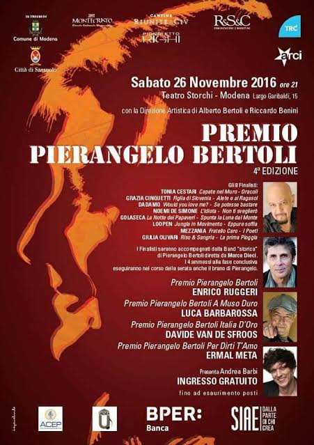 Manifesto Premio Pierangelo Bertoli 2016