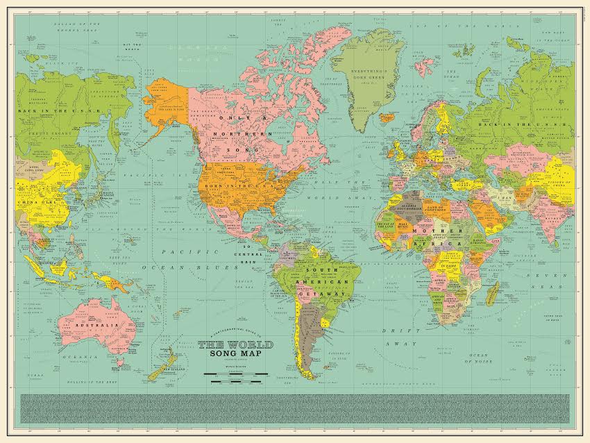The World Song Map: la mappa del mondo con i titoli delle canzoni 1