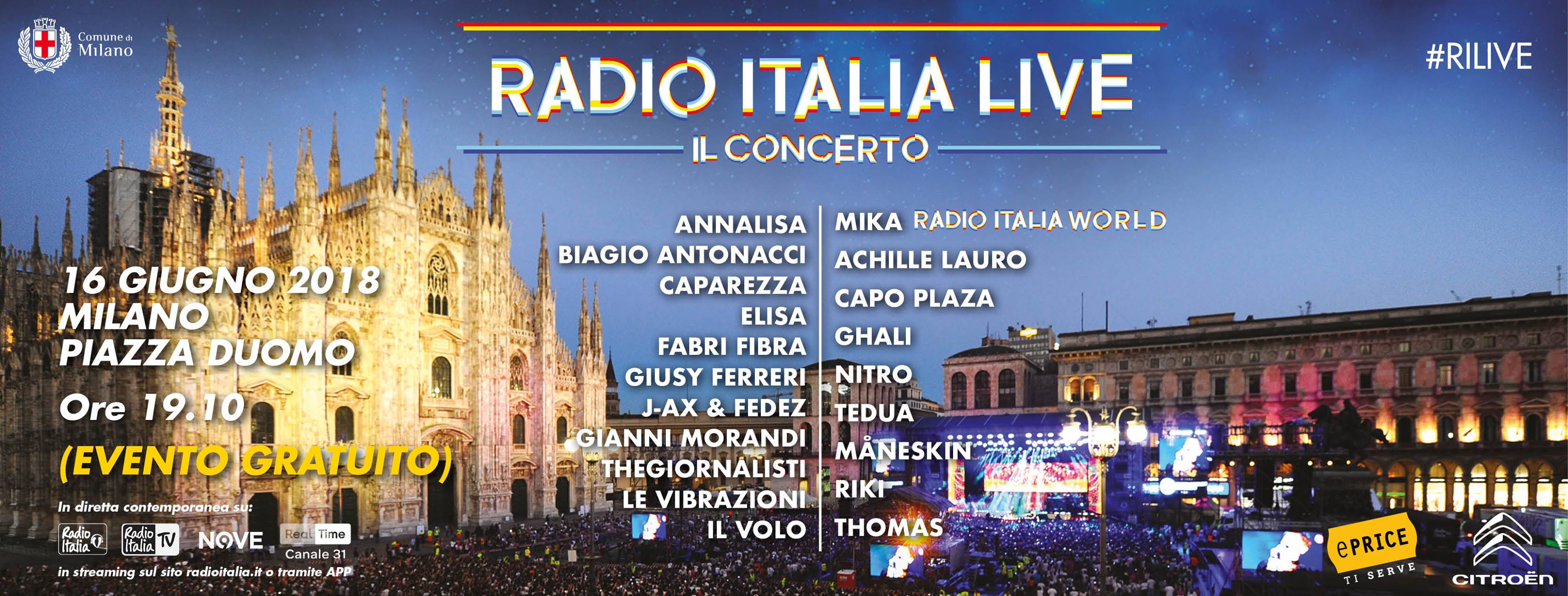 Radio Italia Live, annunciato il cast del concerto 1